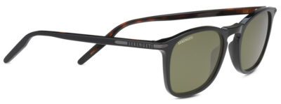 Serengeti Delio 8850 Shiny Black and Dark Tort/555nm Green Mineral Polarised