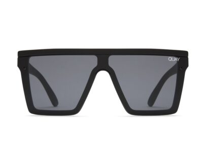 Quay Hindsight Black/Smoke Polarised unisex shield Sunglass Culture front