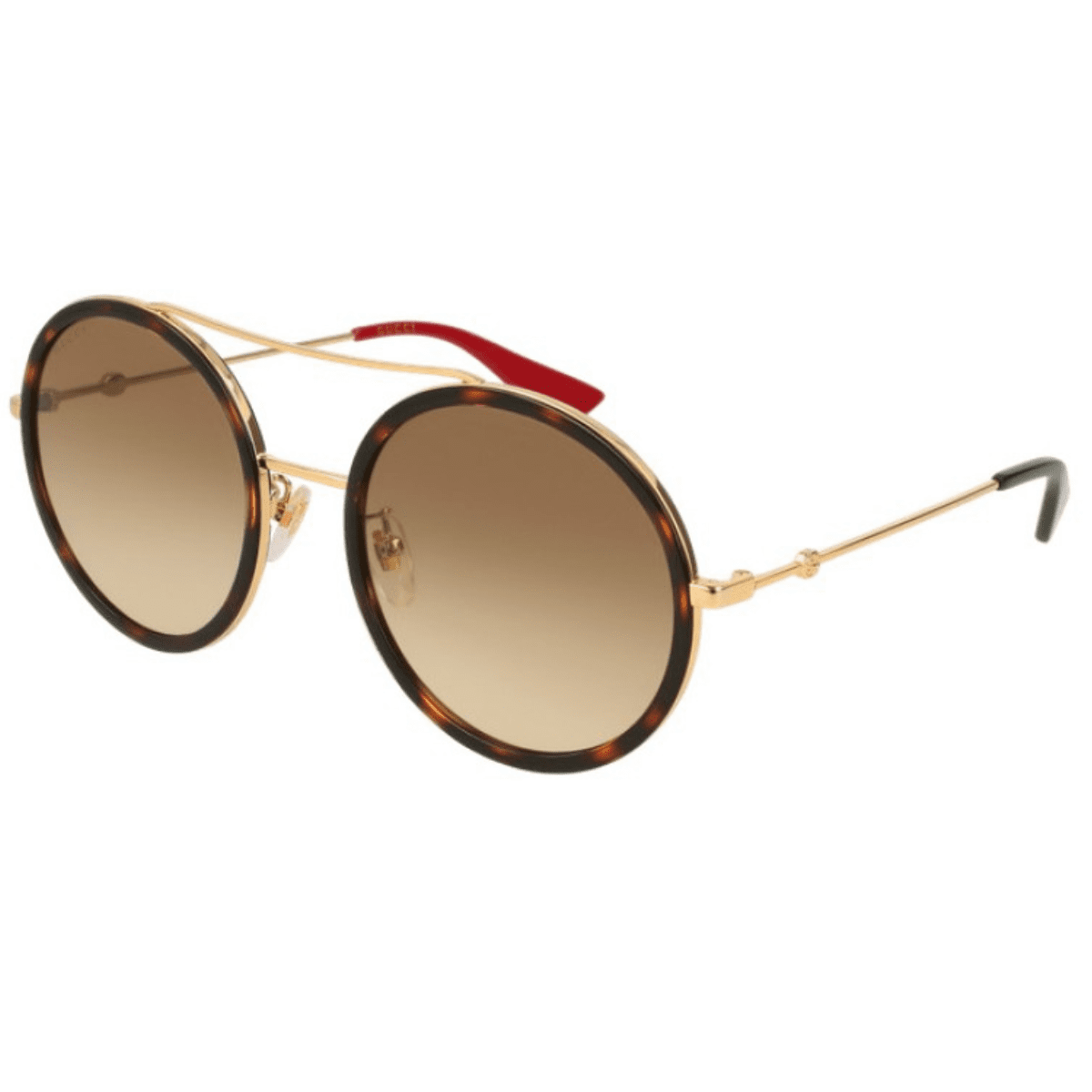 Gucci GG0061S 013 56 Gold Brown round metal gold sunnies