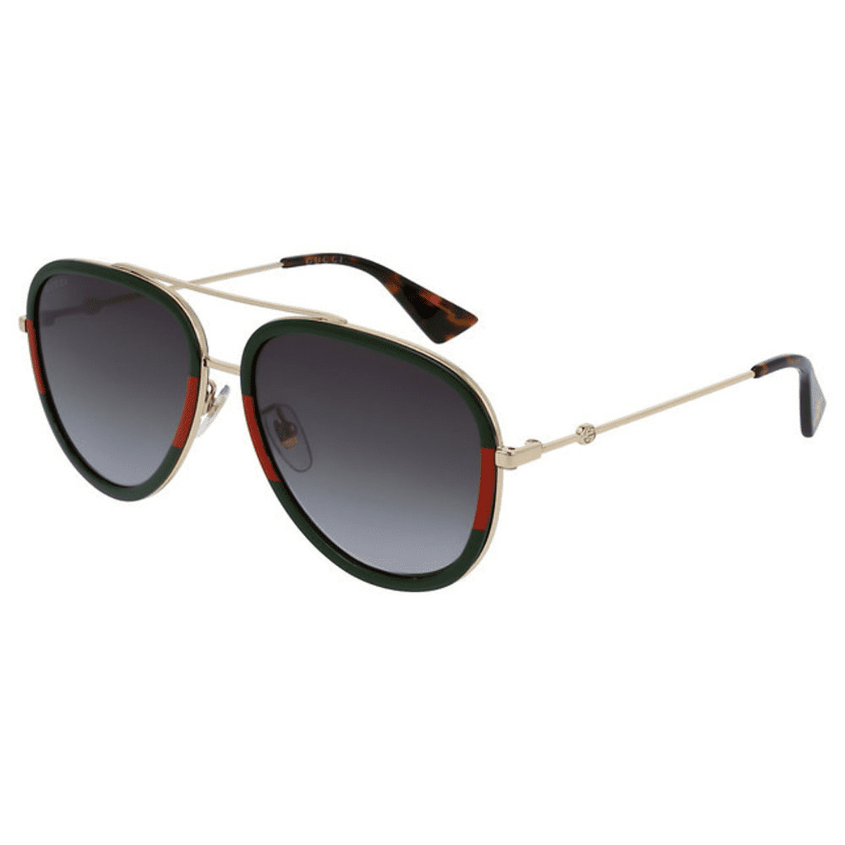 Gucci GG0062S 003 57 Red and Green Green classic aviator sunnies sunglass culture