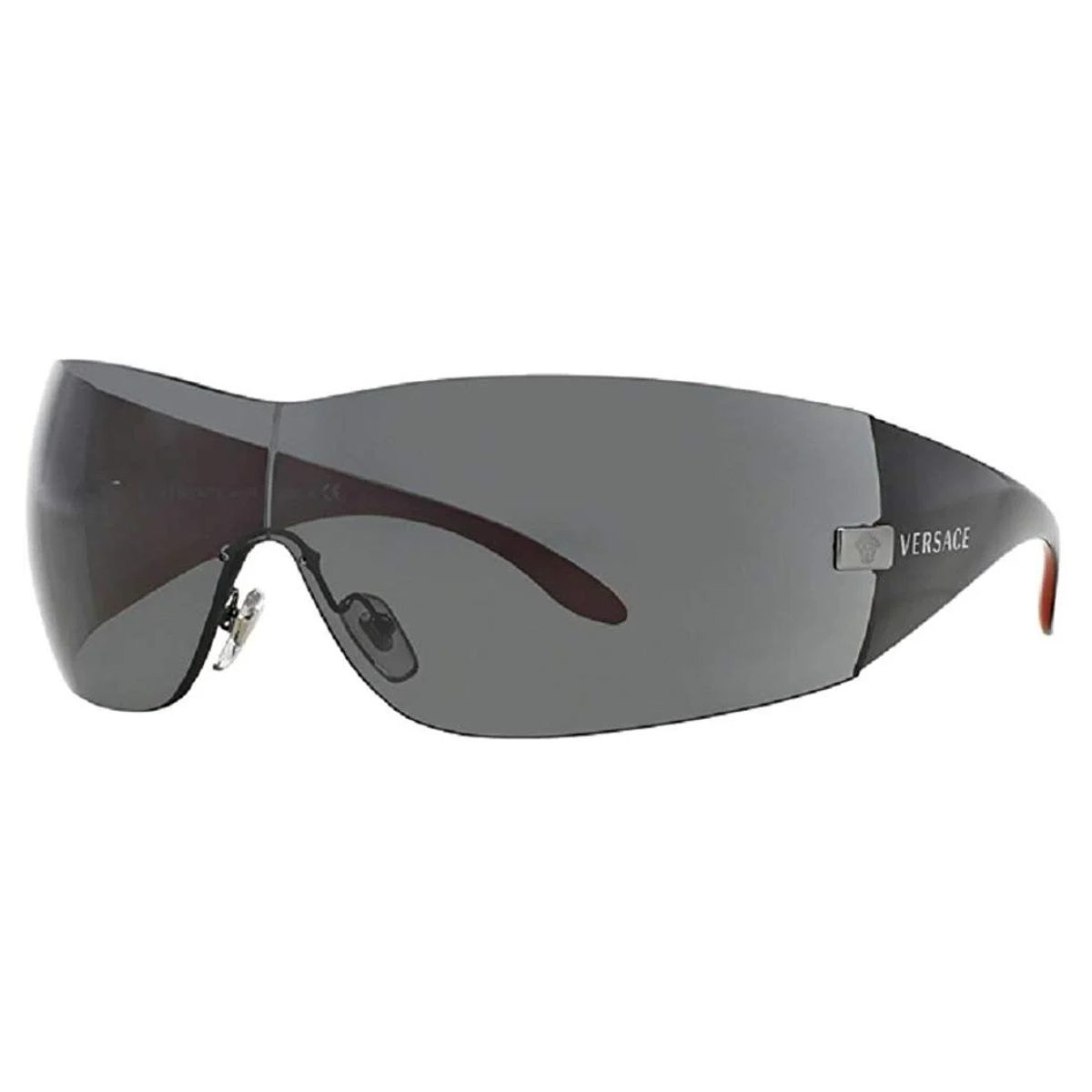 Versace VE2054 100187 41 Black and Red Grey classic shield wrap sunglass culture coomera