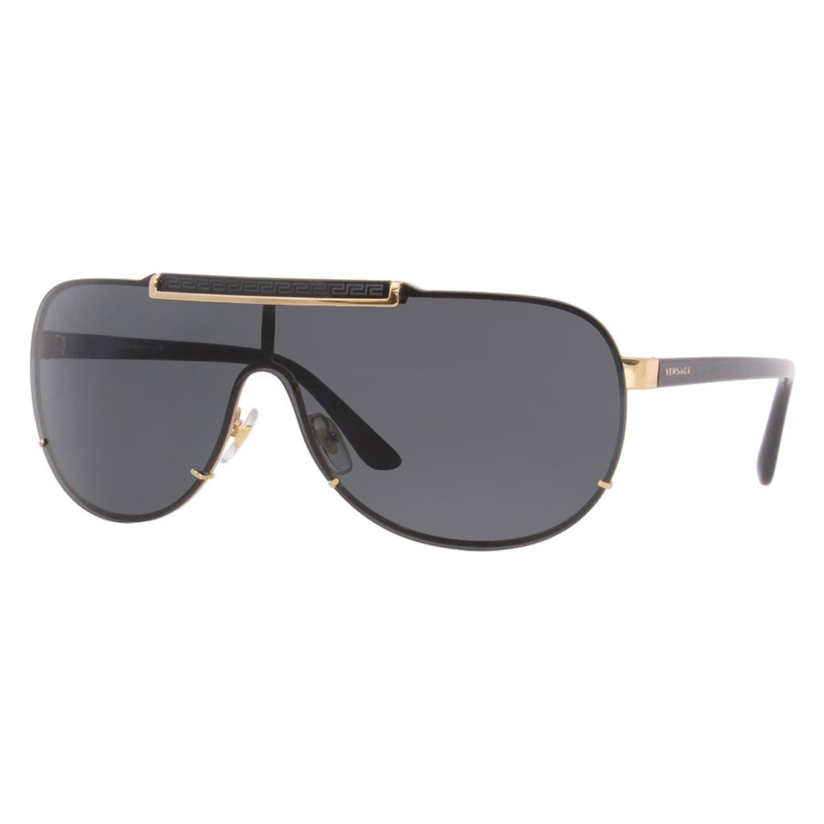 Versace VE2140 100287 40 Black and Gold grey sunglass culture coomera shield luxury sunnies