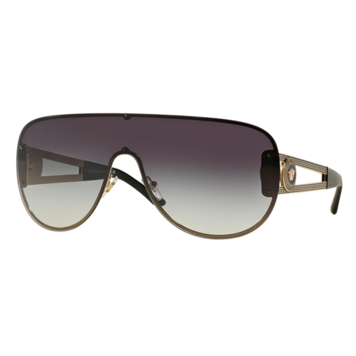 Versace VE2166 12528G 41 Pale Gold Grey Gradient shield sunglass culture coomera luxury sunnies store online