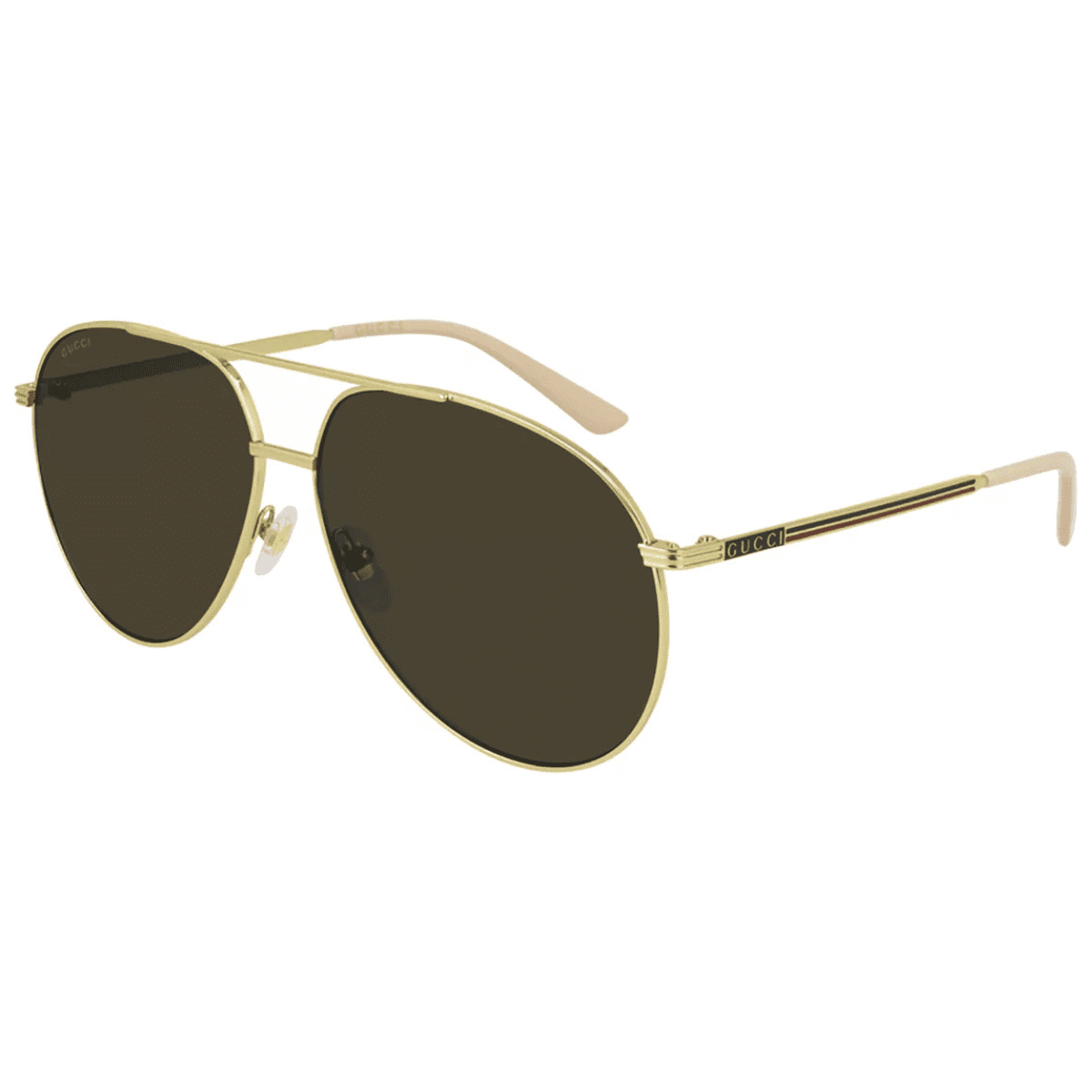 Gucci GG0832S 004 64 Gold brown classic aviator sunglass unisex