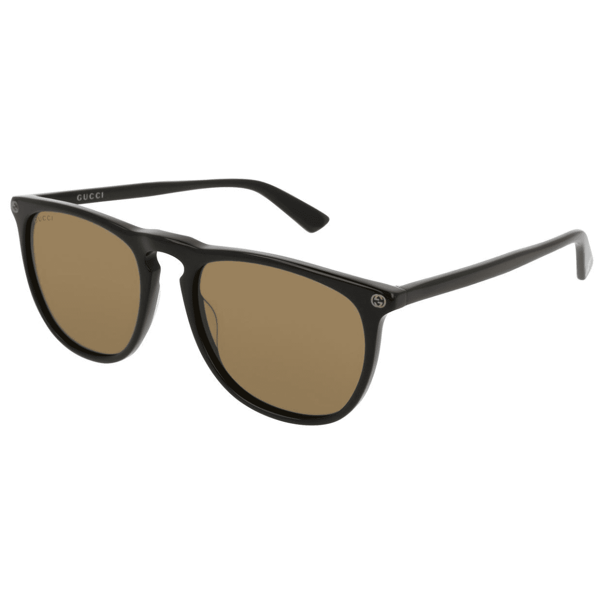 Gucci GG0120S 001 53 Black Brown lens flat top sunglass unisex mens