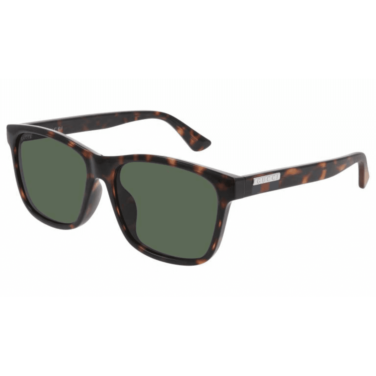 Gucci GG0746SA 003 57 Havana Brown green lens classic square d frame wayfarer shape unisex sunglass culture