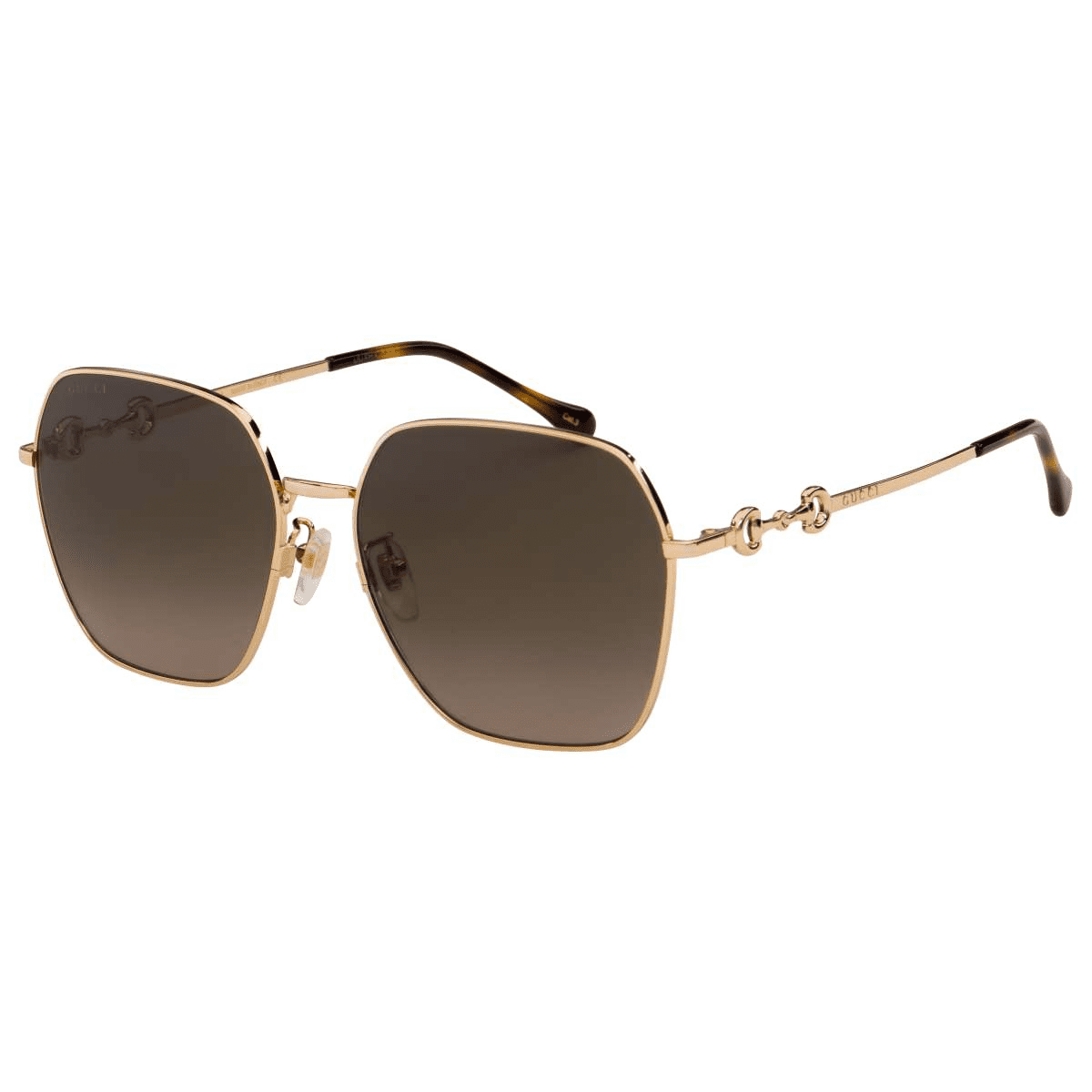 Gucci GG0882SA 002 60 Shiny Gold Brown Gradient metal square sunglass culture