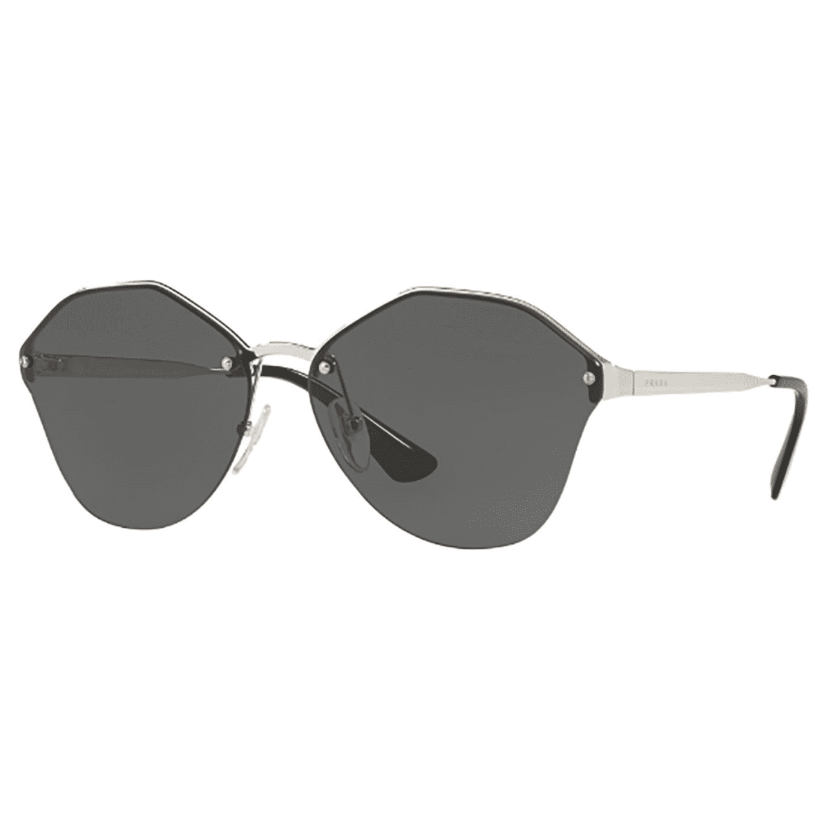 Prada PR64TS 1BC5S0 66 Silver Grey metal frame semi frameless look womens mens sunglass culture coomera gold coast north
