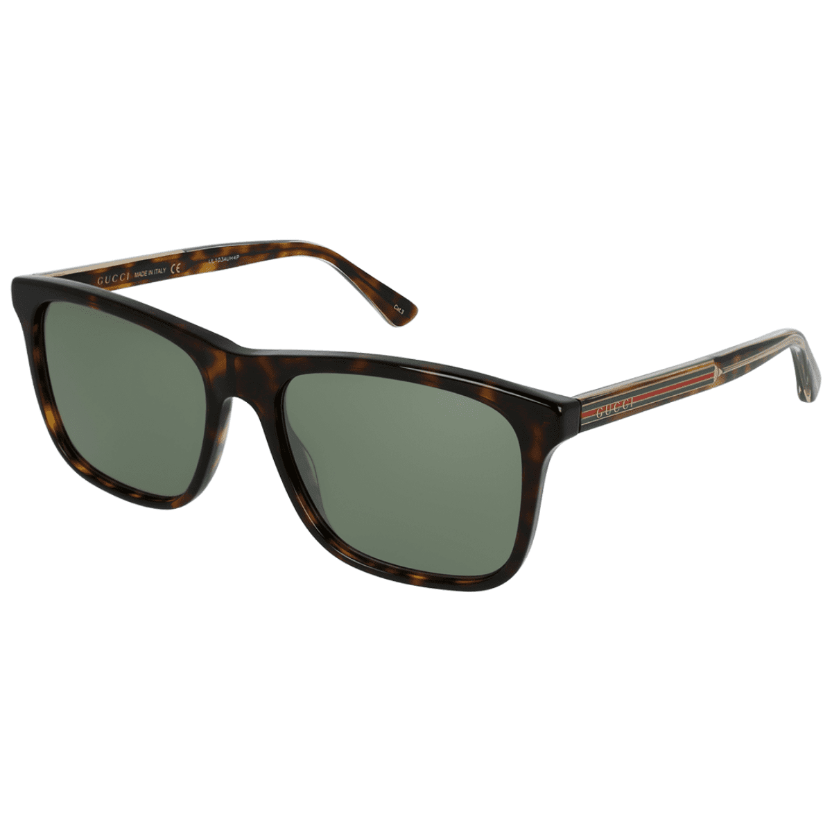 Gucci GG0381SA 003 Havana Green square classic unisex sunglass culture side