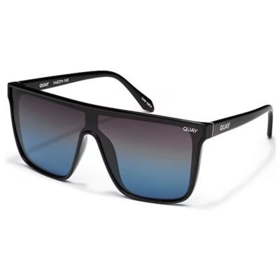 QUAY NIGHTFALL XL BLACK BLUE LENS POLARISED SHIELD UNISEX SUNGLASS CULTURE SIDE