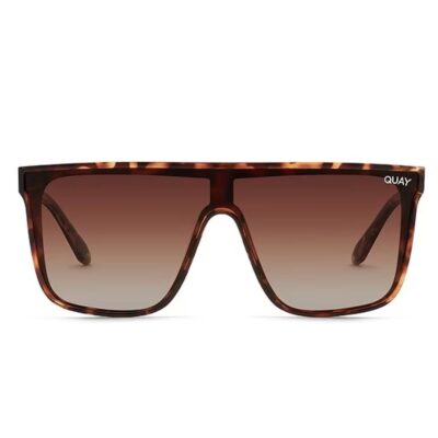 Quay Nightfall XL Tort Brown Polarised Shield Sunglass Culture Front