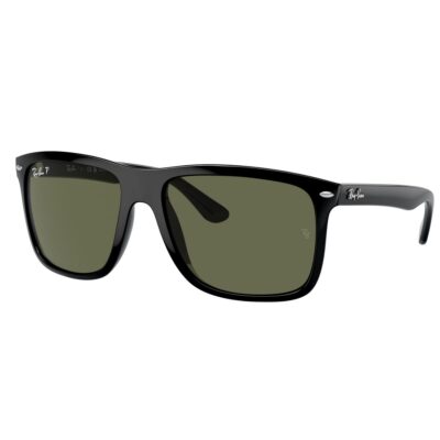 Ray-Ban 4547 601 58 60 Boyfriend Polarised Black Green Sunglass Culture Side