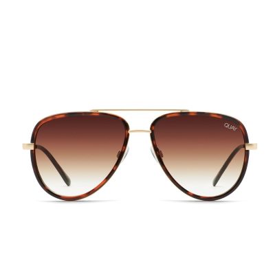 QUAY ALL IN MINI Tort Brown unisex aviator SUnglass Culture Front
