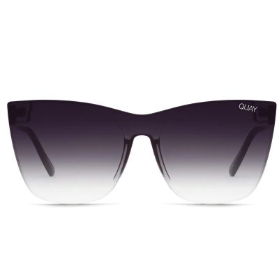 Quay Come Thru Black Fade Womens Oversized Black Fade Rimless Sunglass Culture Front