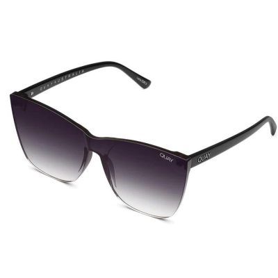 Quay Come Thru Black Fade Womens Oversized Black Fade Rimless Sunglass Culture Side