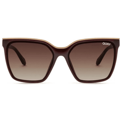 QUAY Level up chocolate brown square womens Sunglass Culture Front