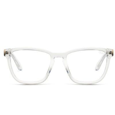 Quay Hardwire Clear Blue Light Blockers Unisex Transparent Sunglass Culture front
