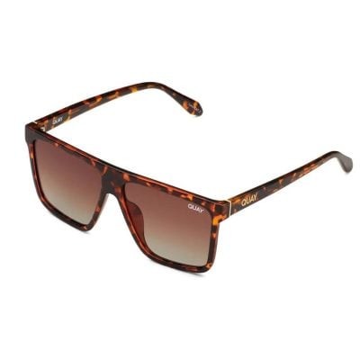 Quay Nightfall Split Tort Brown Polarised Unisex Flat top Sunglass Culture side