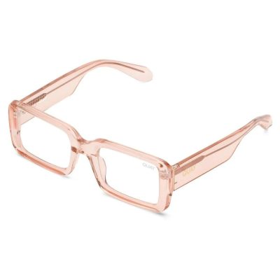 Quay Yada Yada Bevel Champagne Blue Light Blocker Transparent Sunglass Culture Side