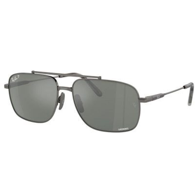 Ray-Ban 8096 165GK TITANIUM POLARISED MENS METAL SUNGLASS CULTURE SIDE