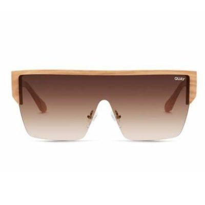 Quay Echo Chamber Ivory Brown Gradient flat top unisex sunglass culture front