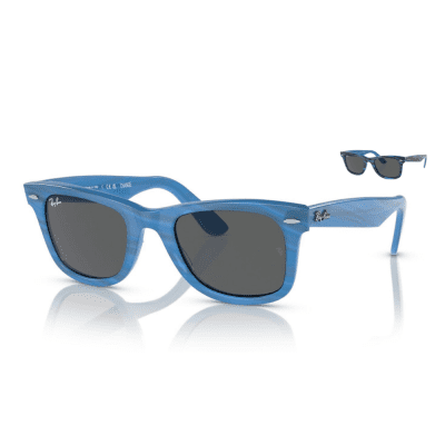 Ray-Ban RB2140 Wayfarer 1409B1 50 Photo Striped Blue/Dark Grey sunglass culture unisex uv activated