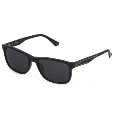 POLICE PLB40N 0703 Matte Black mens square sunglass culture side
