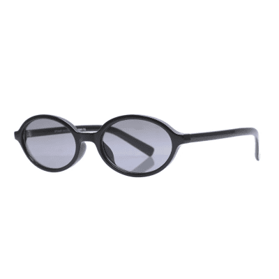 REALITY THE BESSETTE Jett black SLIM OVAL WOMENS SUNGLASS CULTURE SIDE