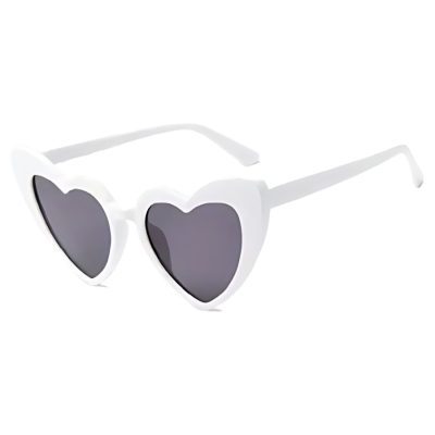 Heart Sunglasses in White/Black