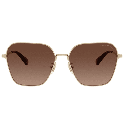 COACH 7168 CW189 9005T5 58 shiny bright gold polarised metal womens sunglass culture front