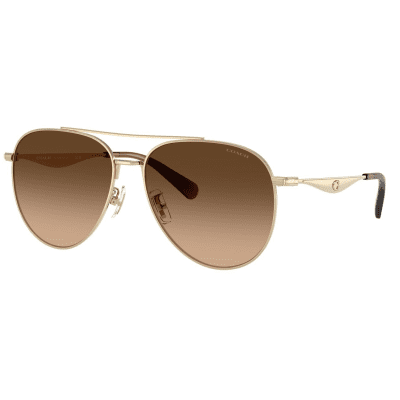COACH 7169 CW193 900574 57 Brown Gradient Aviator metal womens sunglass culture side