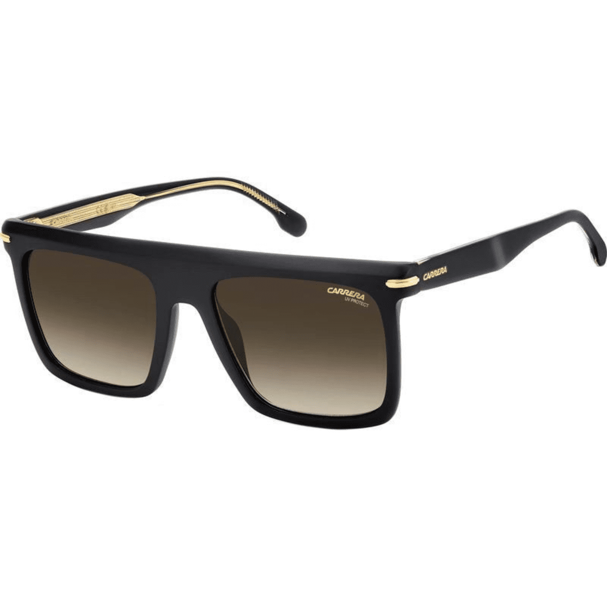 CARRERA 359S 44 56 86 black gold flat top square mens sunglass culture side