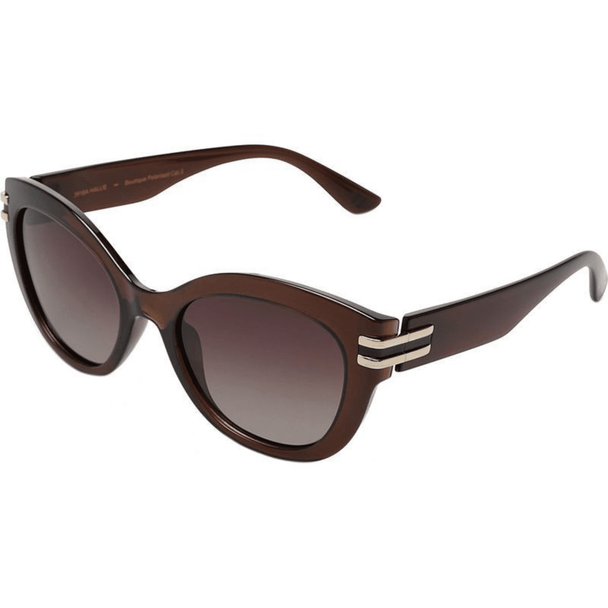 Locello Hallie Nutshell Brown Polarised womens oval cat eye sunglass culture side