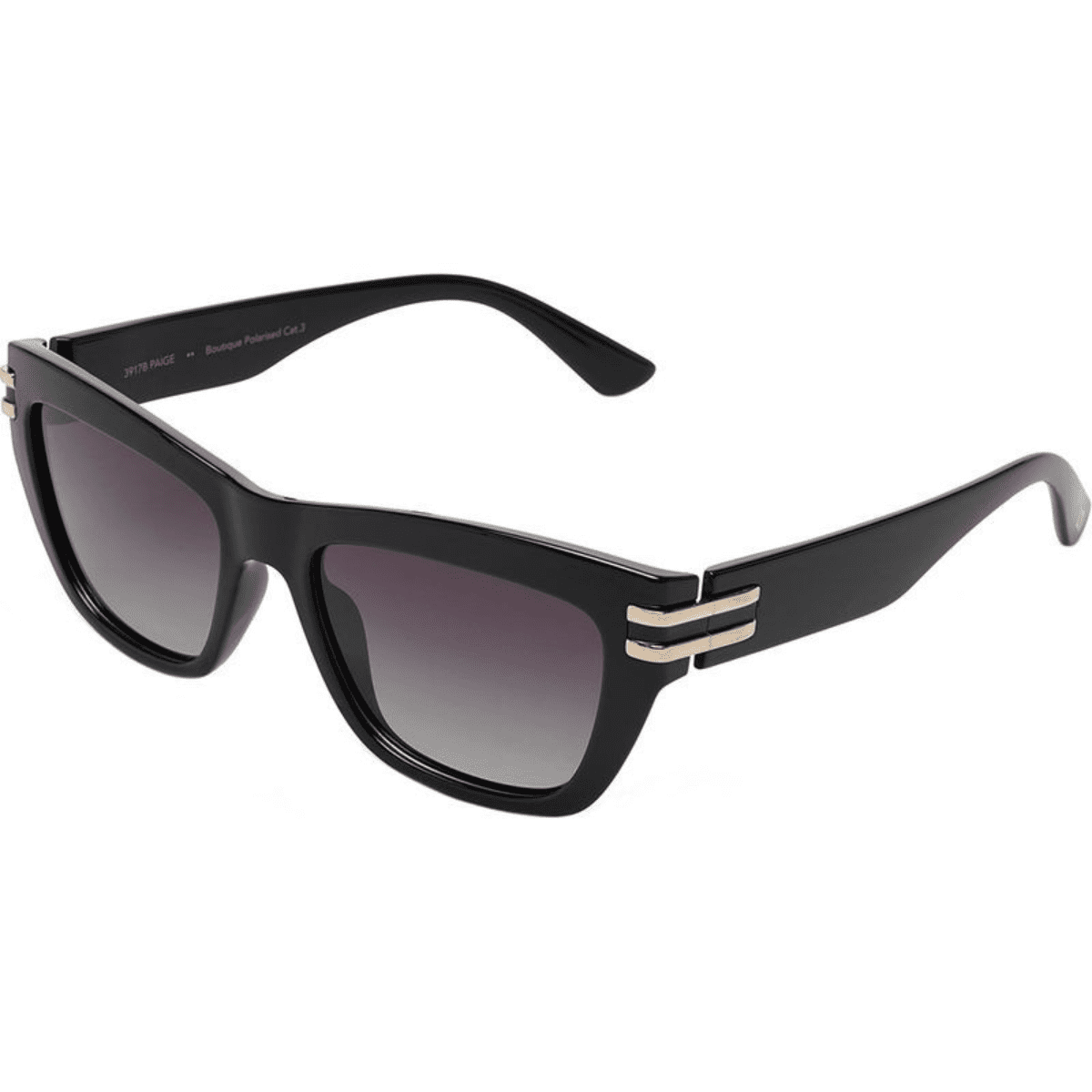 Locello Paige 3917B Black Polarised Locello Paige 3917B Black Polarised premium collection womens square cat eye sunglass side