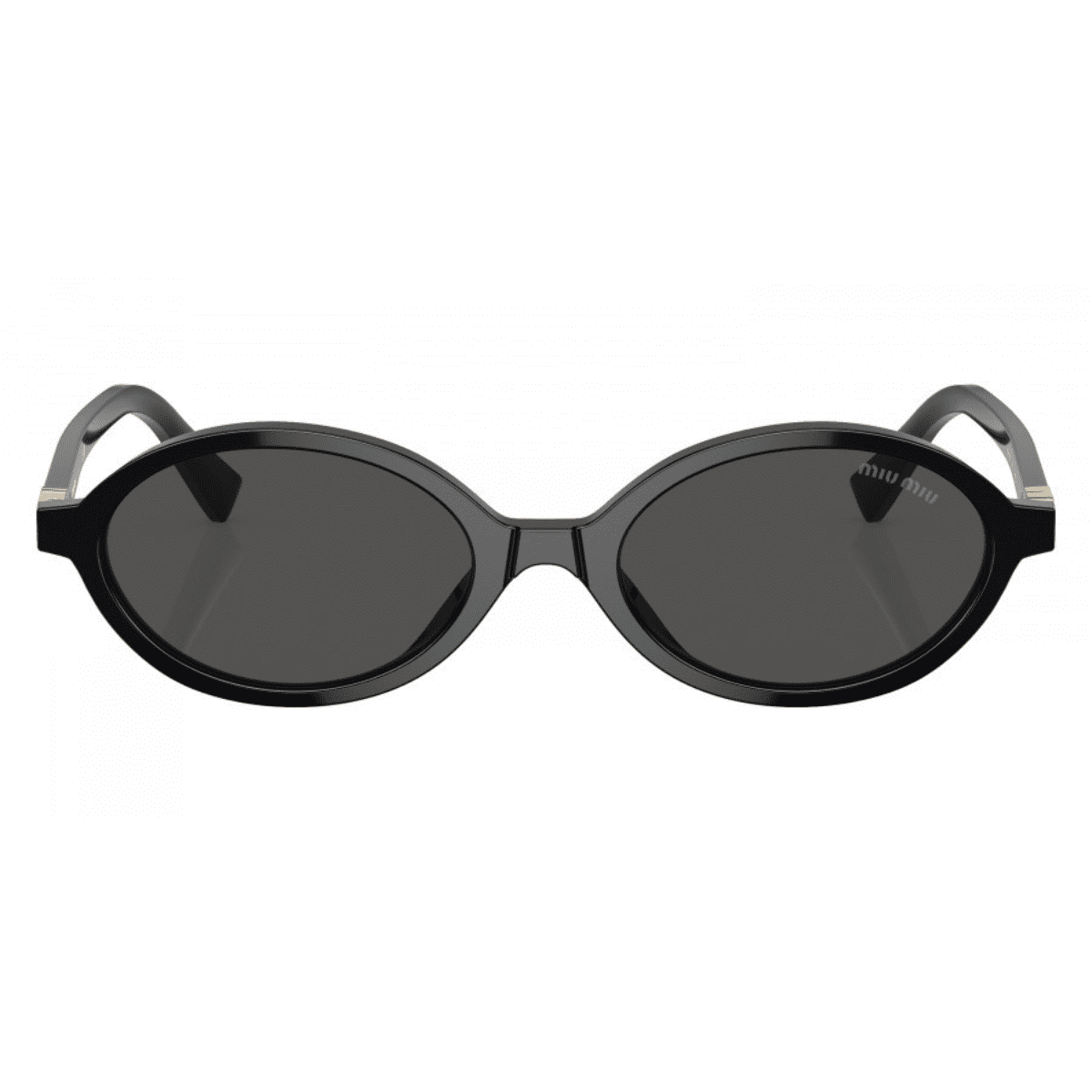 miu miu 0MU 04zs 1AB5S0 black womens oval trend slim sunglass culture front