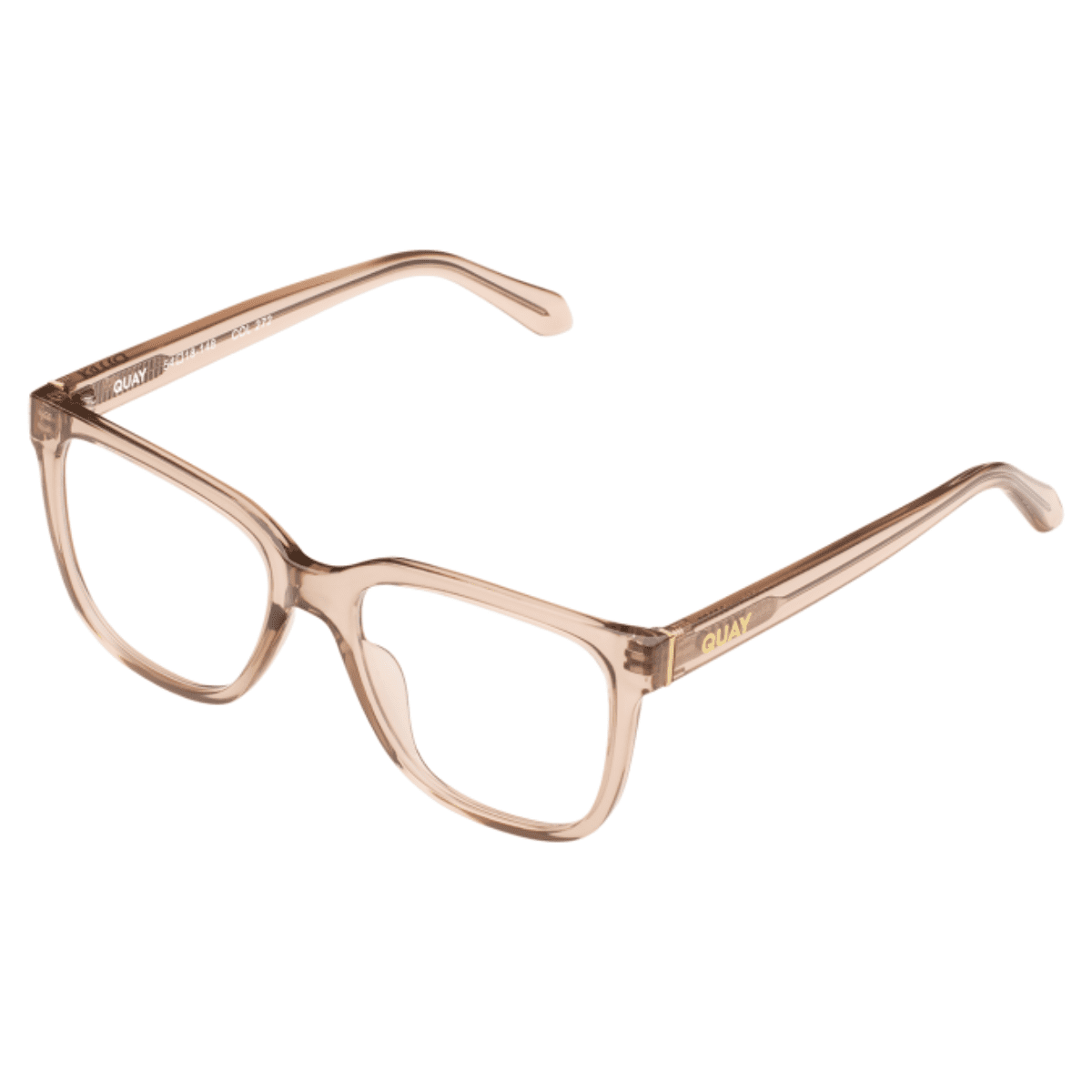 QUAY HARDWIRE tan bevel blue light blocker front sunglass culture side