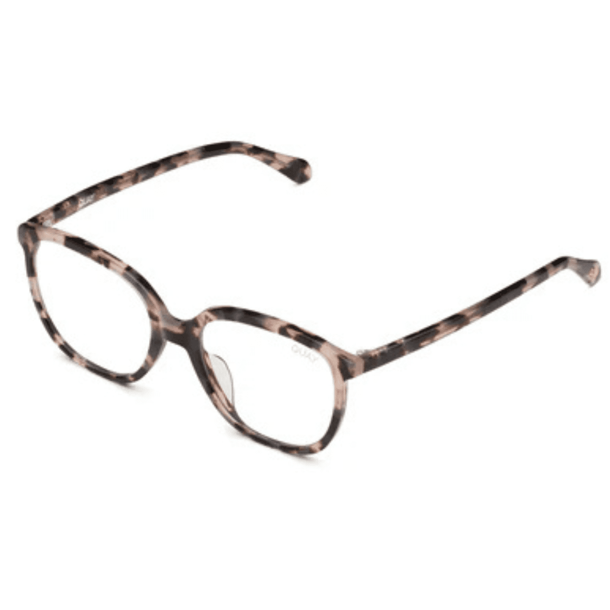 Quay call me milky tort blue light blocker rounded square large shape womens blue light blocking device glasses sunnglass culture side arms