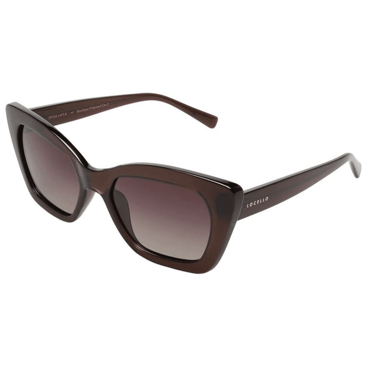 Locello Layla 3915A Nutshell Brown Polarised front sunnies store coomera sunglass culture side