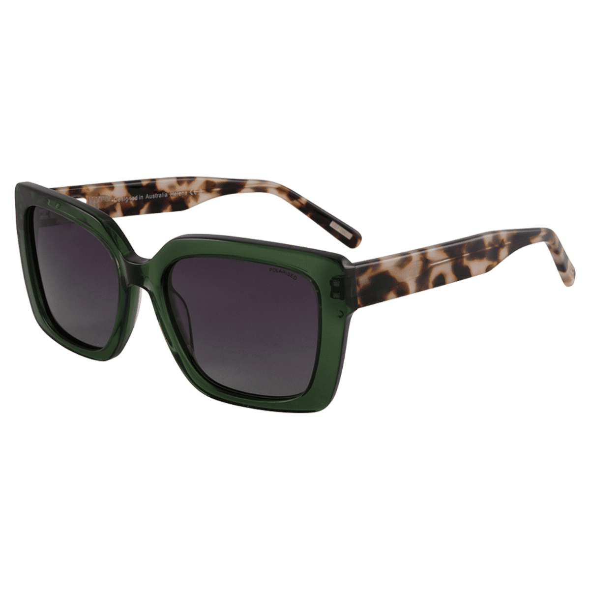 28243 HELENA CRY GREEN GRY GRAD polarised womens cat eye bill bass