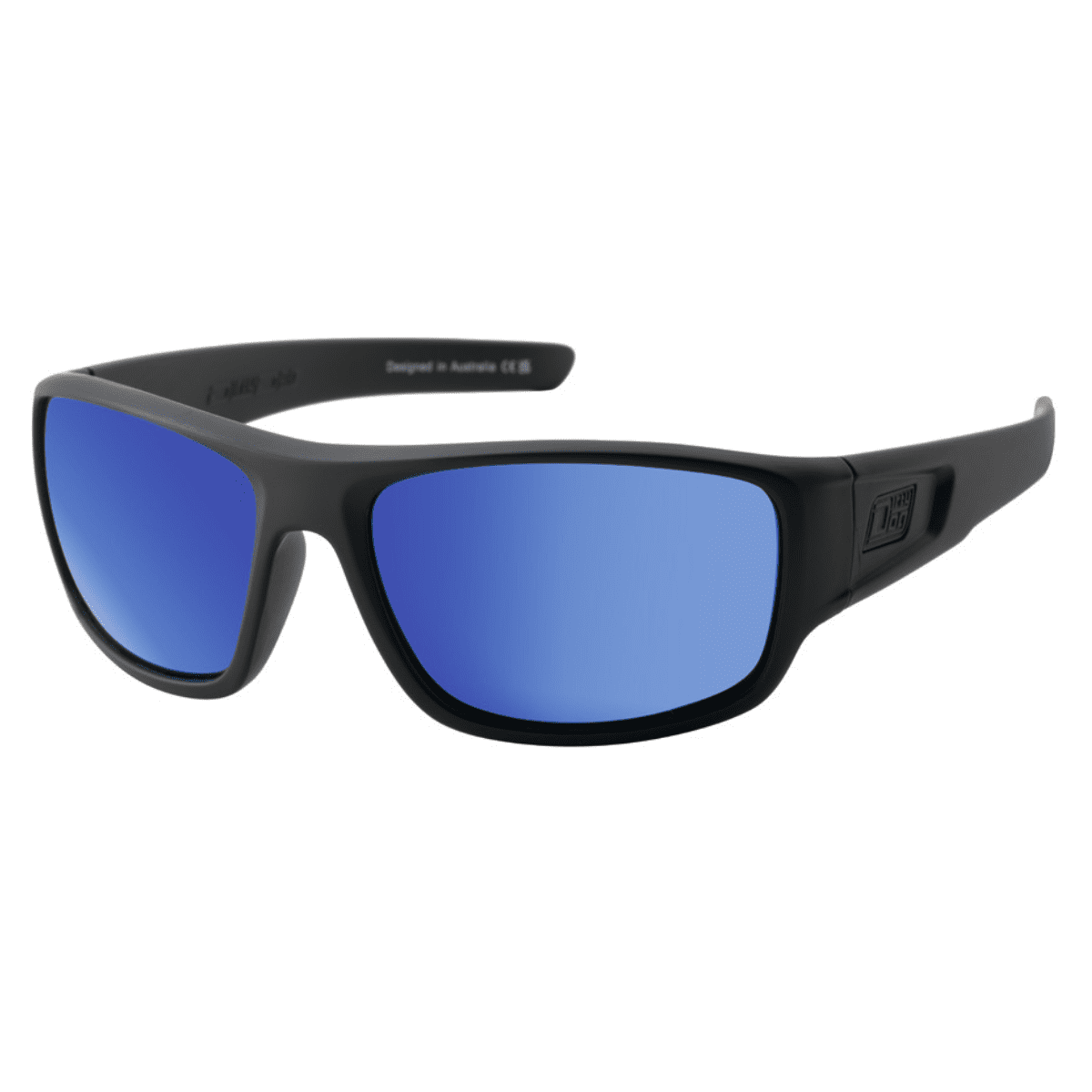 MUFFLER 53554 black blue mirror wrap mens sunglass culture dirty dog stockist coomera side