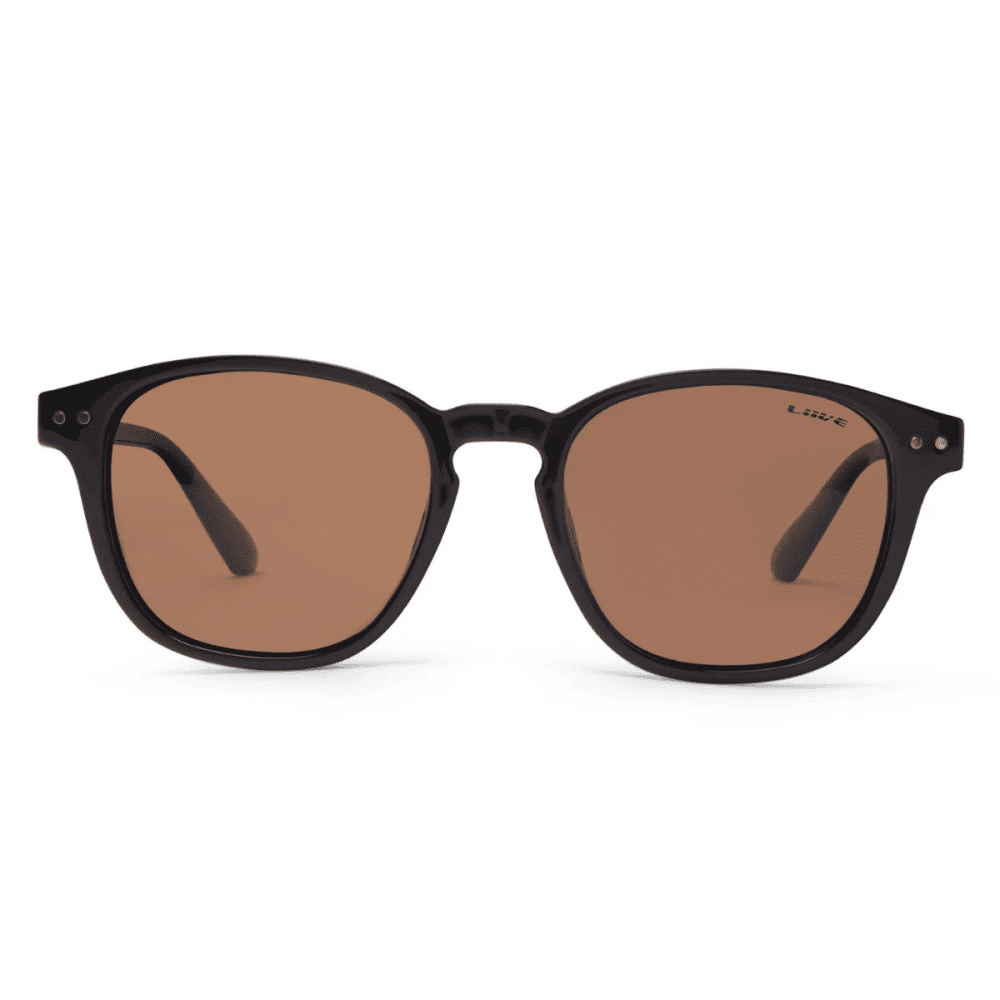 LIIVE PHOENIX BLACK LO778B POLARISED SUNGLASS CULTURE COOMERA BROWN LENS GLOSS BLACK FRAME ROUND brown