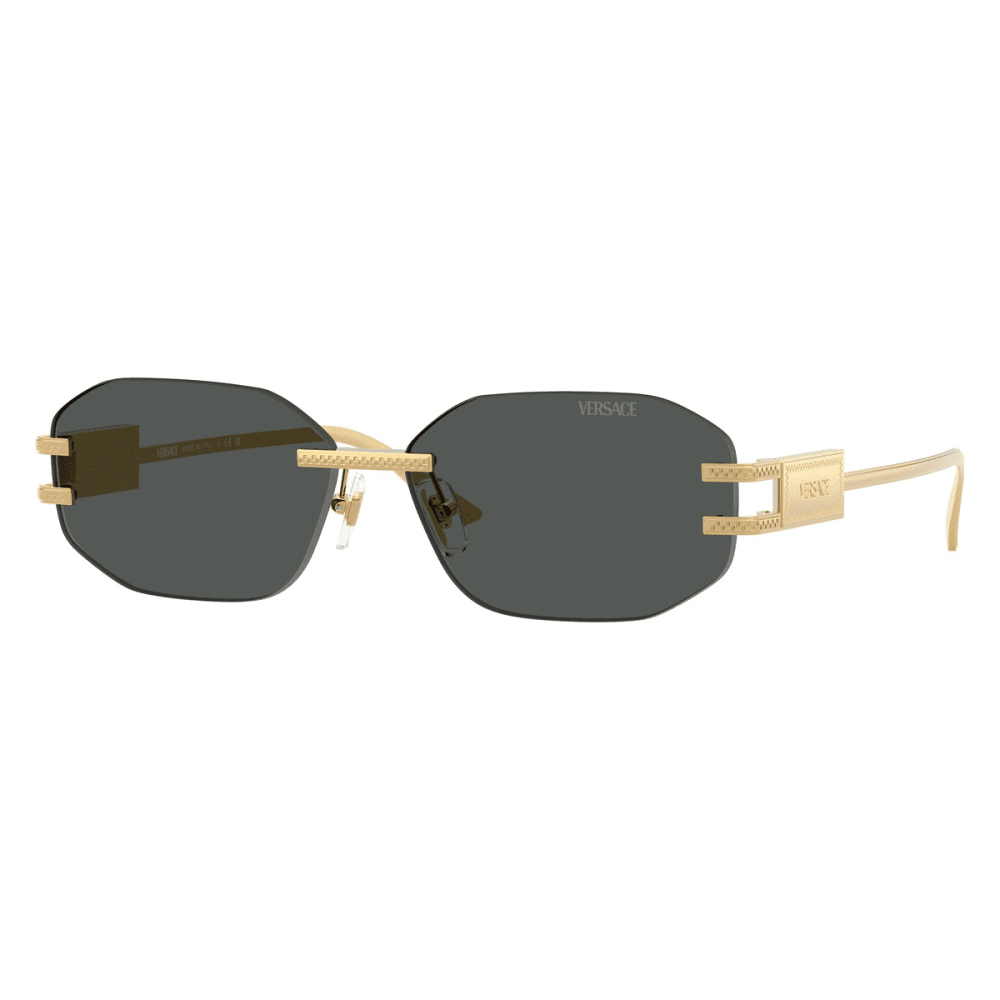 Versace VE2287 100287 58 Gold Grey frameless rimless sunglasses