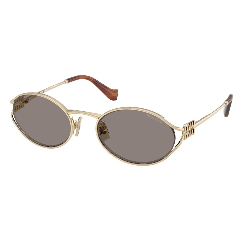 MIU MIU 52YS ZVN80Q 54 GOLD GTY sunglass culture coomera metal oval sunnies