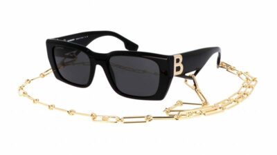 Burberry BE4336 392887 Poppy Black/Dark Grigio Grey with Gold Chain