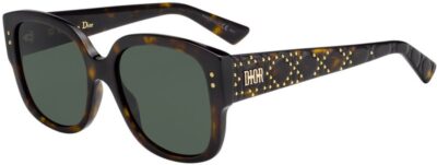 Dior Lady Dior Studs 086 54 07 Dark Havana/Green