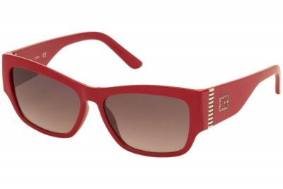 Guess GU7623 66F Shiny Red Brown Gradient cat eye square rectangle fashion women's sunglass culture