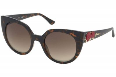 Guess GU7611 52G Brown tort with red roses Brown Gradient women's fashion sunglass culture
