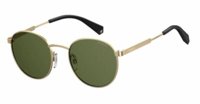Polaroid Eyewear PLD 2053-S-PEF UC gold green round polarised festival Fashion metal mens womens Sunglass culture side