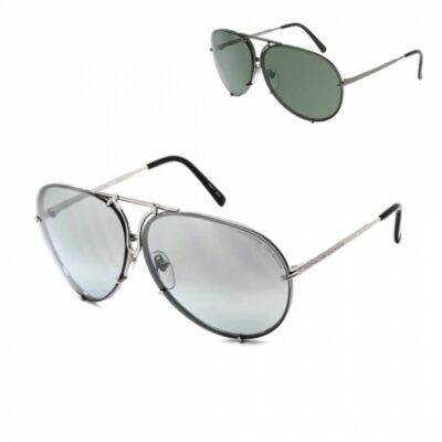 Porsche Design P8478 B 66 Silver/Grey Silver Mirrored with Interchangeable Green Lens