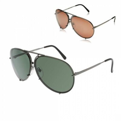 Porsche Design P8478 C 66 Silver/Green with Interchangeable Dark Orange Lens